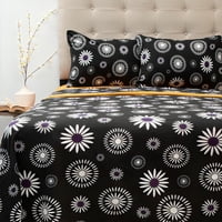 Sábanas Polar Composé 1.5 Plazas / Flor Negro Salmón – Doral