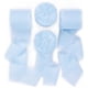 thumbnail image 1 of Xiao Hua Cintas, paquete de 4 cintas de gasa (azul claro) - 4 cm x 5 yardas, cinta con borde deshilachado, ideal para envolver regalos, bodas, manualidades., 1 of 3