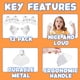 thumbnail image 2 of Cowbells Bedwina de metal blanco de 3 pulgadas, paquete de 12, 2 of 8