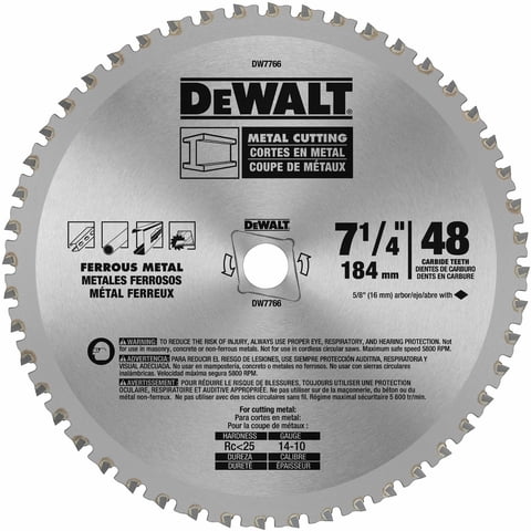 Hoja De Sierra Circular Dewalt Dwa7766, 7 1/4 Pulgadas, 48 Dientes