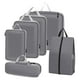 thumbnail image 4 of 6 x organizador de equipaje bolsas de almacenamiento de viaje artículos esenciales de viaje ropa de nailon bolsa de lavandería malla cremallera organi gris, 4 of 5