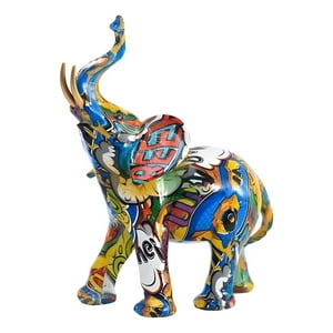 Genérico - Figura Decorativa Elefante Estatua Colorida Hogar Adorno Jhn