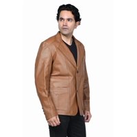 Chaqueta Deportiva Cuero Sharo Classic Leather Tan Hombre
