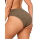thumbnail image 3 of INSPIRE CHIC Bragas de Mujer de Cintura Media, Corte Alto, Cobertura Completa con Patrón de Cuadros, Talla Extra Grande, Marrón, 3 of 5