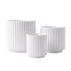 thumbnail image 1 of Set 3 Maceteros Macetas De Ceramica Para Plantas Decoracion blanco Acanalado, 1 of 10