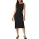 thumbnail image 2 of INSPIRE CHIC Vestido formal midi sin mangas con cuello barco para mujer, atuendo de maestra para el regreso a clases, negro, talla S, 2 of 6