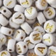 thumbnail image 5 of Juego de 200 cuentas de joyería sueltas de acrílico dorado con letras blancas, accesorios para pulseras para niños, 5 of 8
