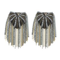 Magideal - Charretera De Cadena De Eslabones , Accesorio De Disfraz De Decoración De Uniforme, Joyería, Broche De Hombro Punk, Placas, Insignia, , Gris