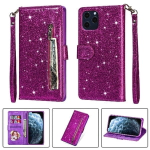 Foxdock - Funda Para Elegante Funda Iphone 12 Mini Glitter Con Cremallera-Ideal Para El Uso Diario