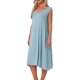 thumbnail image 4 of INSPIRE CHIC Vestido de dormir largo de algodón para mujer con bolsillos, suave, sin mangas, cuello redondo, ropa de descanso, talla M, azul claro, 4 of 6
