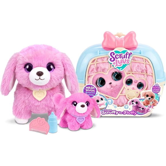 ScruffaLuvs Mom Baby Scruffs Dachshund Plush Toys, Wash to Reveal