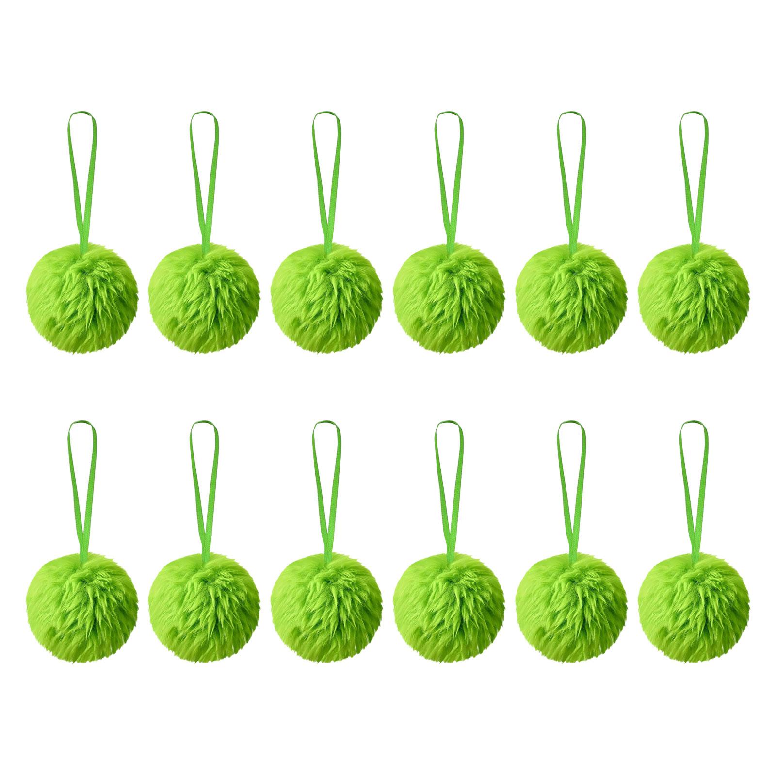 Magideal - 12 Adornos Navideños Peludos Con Forma De Bola, Adornos Navideños, Adornos Navideños, Bricolaje, Reutilizables, 6 Cm, Bolas Colgantes Con Forma De Pelaje Largo