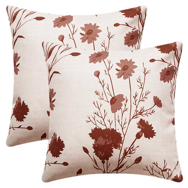 REGALWOVEN 2 Pcs Funda de Almohada Decorativa Clásica Floral para Exterior e Interior Patrón de Fundas de Almohada Flor-1 18" x 18"