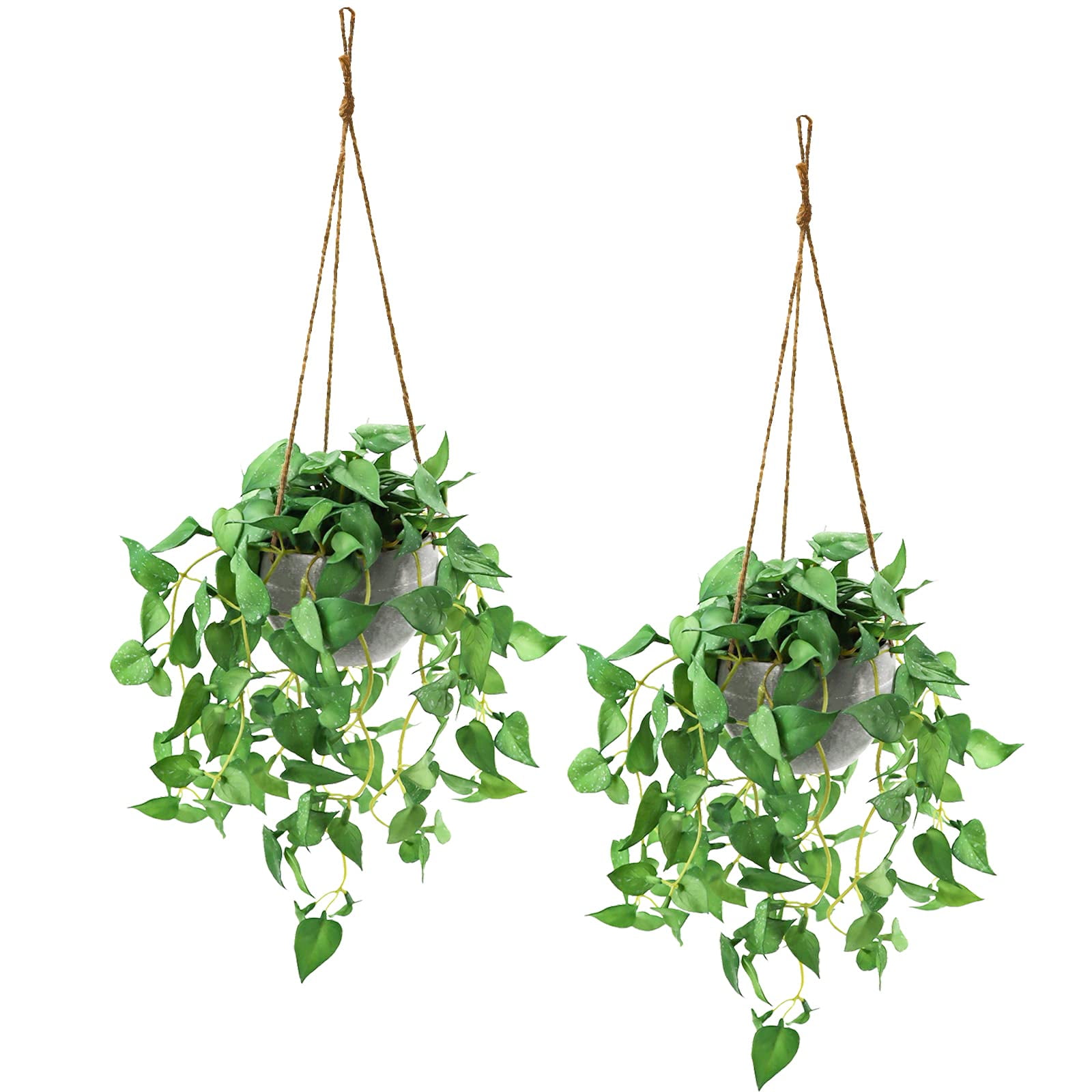 Planta Colgante Artificial Tnntopele Con Hojas De Anturio Falsas, Paquete De 2