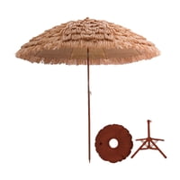 Ioensy - Sombrilla De Playa, Sombrilla De Paja Portátil Para Patio, Piscina, Eventos Deportivos, Base Cuadrúpeda