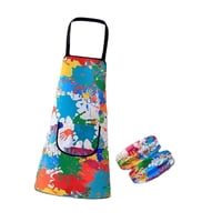 Magideal - Delantador De Niños Del Delantal De Arte Resistente Al Agua Portátil Para Niñas Pintura De Niños Delantal Con 2 Mangas Para Arte De Jardinería De Arte L