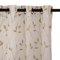 Masel - Set 2 Cortinas Velo Bordado Teresita 1.40 X 2.25 Beige