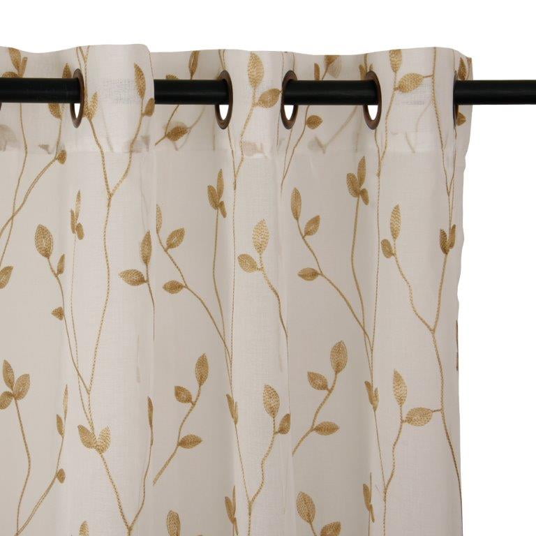 Masel - Set 2 Cortinas Velo Bordado Teresita 1.40 X 2.25 Beige