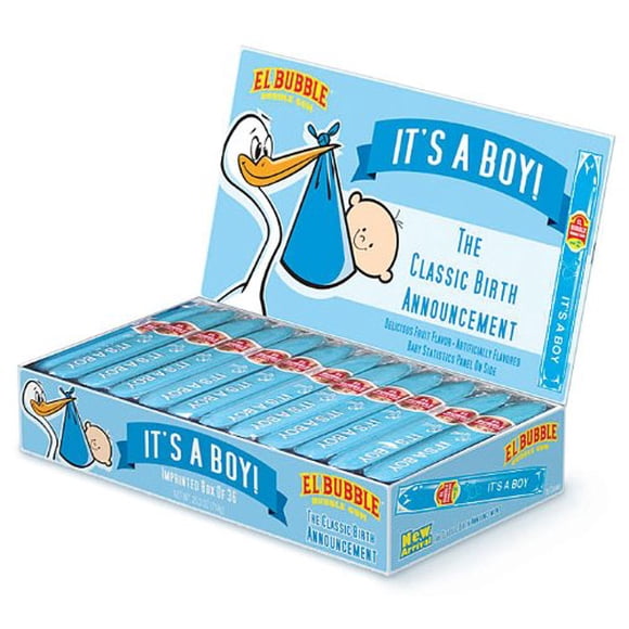 Paquete de 36 Cigarros de Chicle Clásicos "Es Niño" para Anuncio de Nacimiento