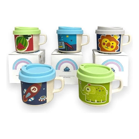 Genérico - Set 5 Vasos Bombilla Tapa Silicona Colorido Bebe Lau