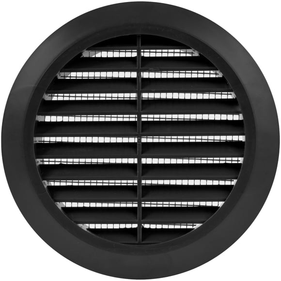 Cubierta De Ventilación Redonda Negra De 4 Para Sofito Con Malla