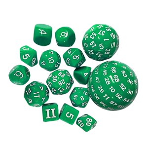 Magideal - Juego De 15 Dados De Juego De Rol Fácil De Leer Dados De Juego De Rol Dados De Juego De Varios Lados Para Juegos De Rol, Suministros Para Fiestas , Verde
