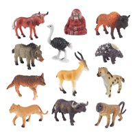 Bothyi - 12X Conjunto De Modelos De Animales Africanos, Manualidades Para Juguetes Cognitivos De Vacaciones, Proyectos Escolares