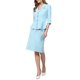 thumbnail image 4 of INSPIRE CHIC Conjunto de Traje de Falda para Mujer 2 Piezas Conjunto 2026 Blazers Peplum de Trabajo Modernos y Faldas Lápiz con Broche Pin 2XL Azul Claro, 4 of 5