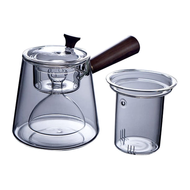 Tetera transparente duradera con colador 2 en 1, tetera de cristal para agua, tetera de cristal para mesa de comedor, bolsitas de té perfumadas de té