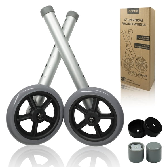 Walker Wheel Zantle Universal De 5 Pulgadas Para Caminantes 1 Par Gris
