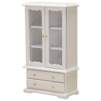 Bothyi - 1/12 Casa De Muñecas Librería Con Puertas Dobles Muebles De Madera En Miniatura Blanco