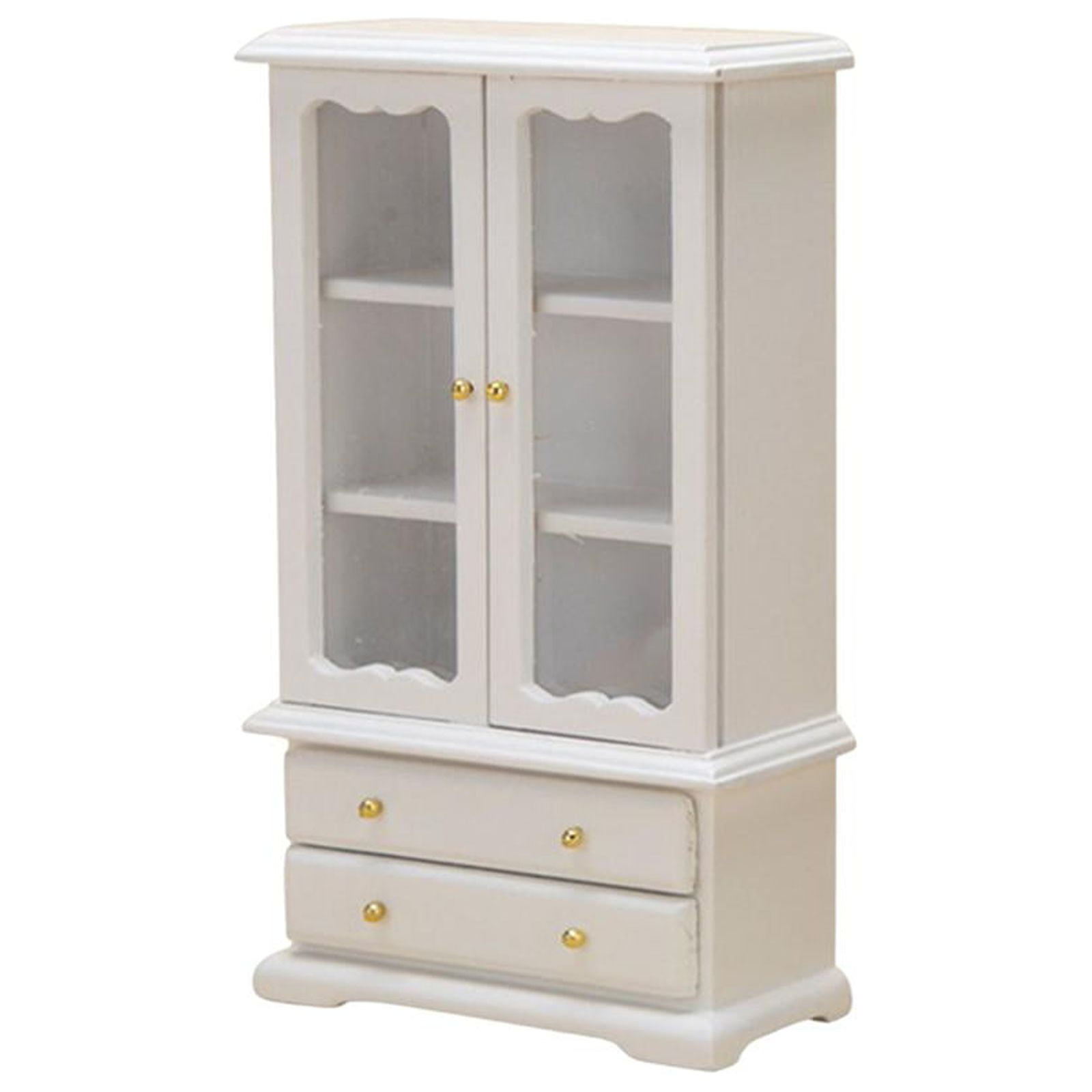 Bothyi - 1/12 Casa De Muñecas Librería Con Puertas Dobles Muebles De Madera En Miniatura Blanco