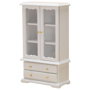 Bothyi - 1/12 Casa De Muñecas Librería Con Puertas Dobles Muebles De Madera En Miniatura Blanco