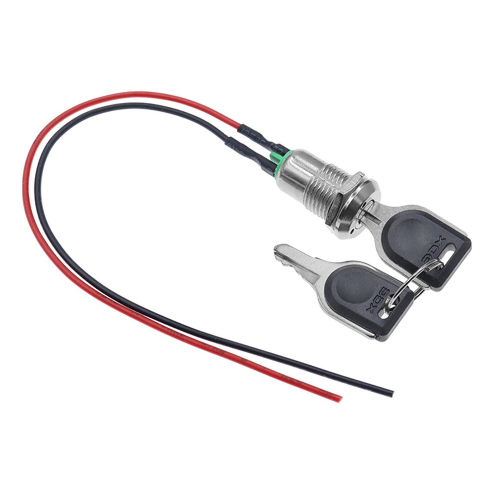 Ioensy - Interruptor De Encendido Con Cable De 12 Mm (Diy) Con 2 Llaves Para Proyectos Electrónicos Y De Bricolaje En Barcos.