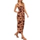 thumbnail image 4 of INSPIRE CHIC Monos Florales para Mujeres Casual Sin Mangas de Cintura Alta con Pantalones Largos de Pierna Ancha con Bolsillos S Naranja, 4 of 6