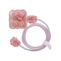 Bothyi - Cargadores Cable Funda Protectora 4 En 1 Funda Protectora 3D Para Teléfono Celular Nudo De Lazo Rosa