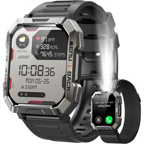 Iowodo - Smartwatch Militar W60 2 01 Llamadas Bluetooth 100
