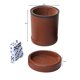 thumbnail image 3 of Juego de tazas para dados RERIVER de piel sintética con tapa y forro de fieltro marrón oscuro, 3 of 6
