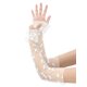 thumbnail image 4 of INSPIRE CHIC Mangas largas de encaje para mujer, sin dedos, con pliegues, lazo y lunares para fiesta vintage, cosplay y baile, blanco1, 4 of 6