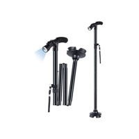 Genérico - Bastón Ortopédico Plegable Ajustable Con Luz Color Negro