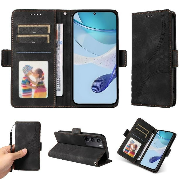 Carcasa FOXDOCK OPPO A5 4G/5G de cuero PU, diseño acolchado clásico, protección contra caídas y rayones