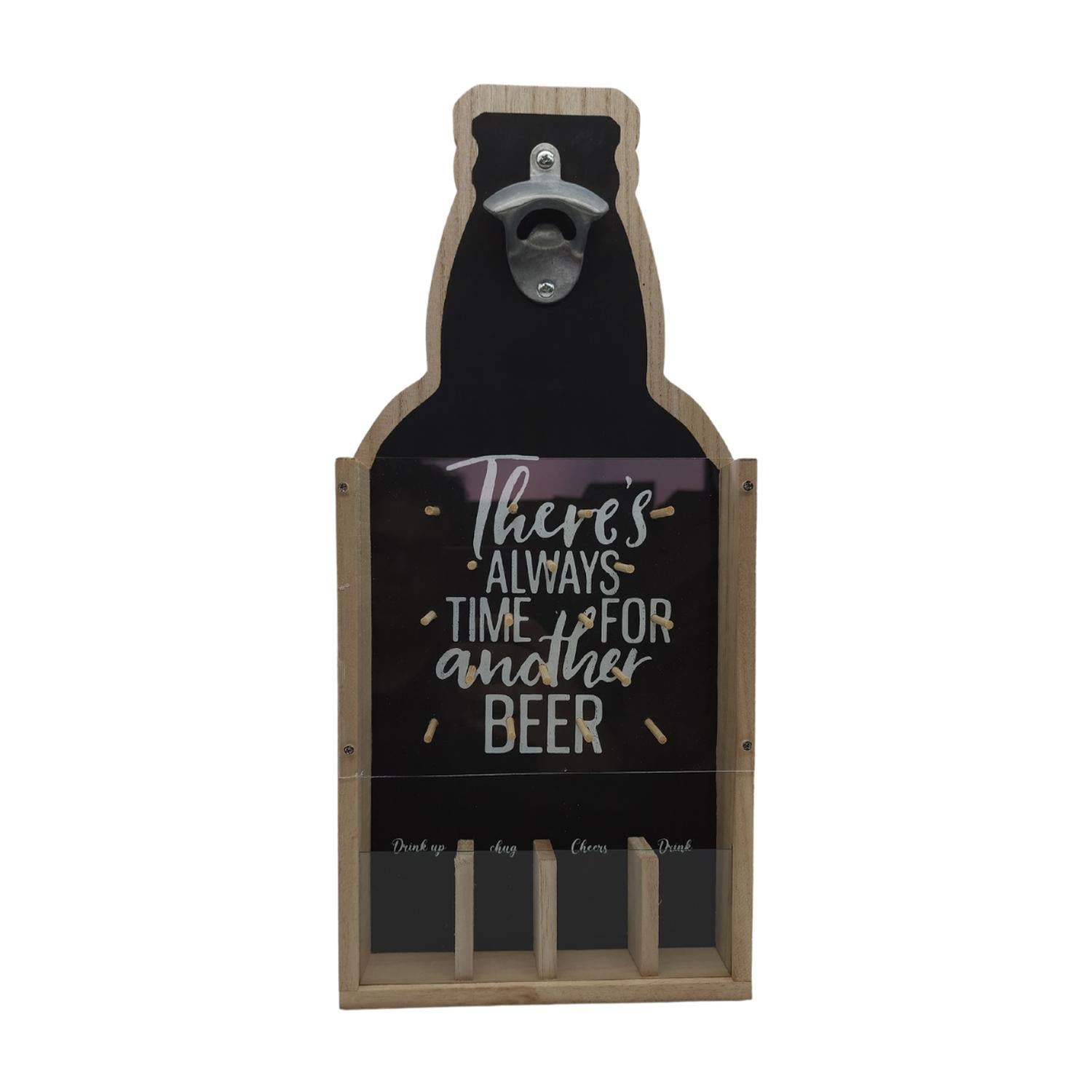 Fliperex - Destapador Abridor De Botellas Para Pared Con Juego Negro