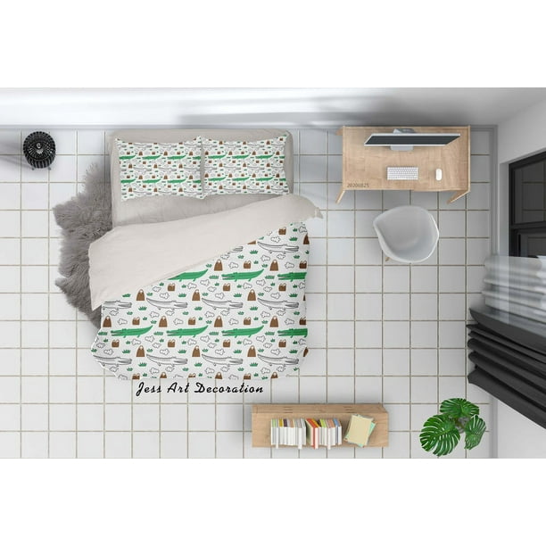 3D Cartoon Animal Nature Pattern Quilt Cover Set Ropa de cama Set Funda Nórdica