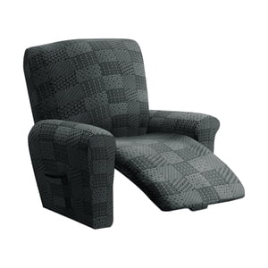 Magideal - Funda Elástica Para Sillón Reclinable, Antideslizantes Para Sofá, Protección Completa, 4 Piezas, Forma Lavable, Equipada Con Bolsillo Para Sala Gris