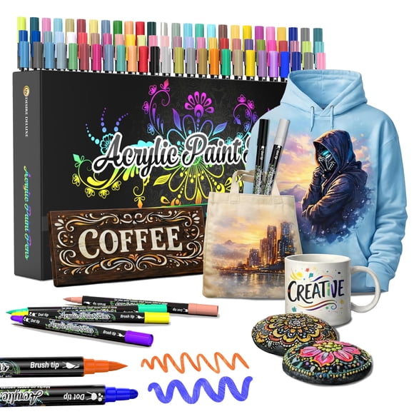 Set de 78 plumas de pintura acrílica Desire Deluxe para múltiples superficies