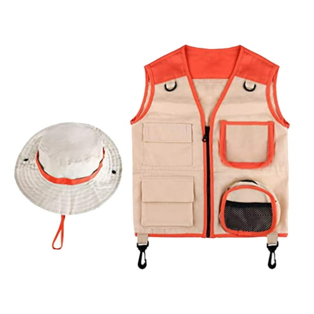 Conjunto De Disfraz De Explorador Para Niños, Chaleco Y Sombrero, Disfraz Para Niños, Niños Y Niñas, Color Rojo