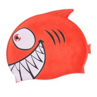 Ioensy - Gorro De Baño Con Forma De Tiburón Para Niños, Cabello Corto Y Largo, Adolescentes, Color Rojo