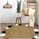 thumbnail image 3 of Alfombra Decorativa Yute Circular Negro/Blanco 120 cms Estilo Boho, 3 of 3