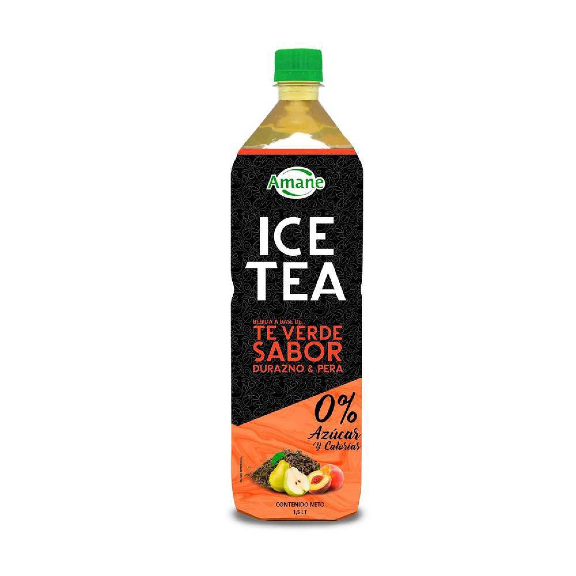 Té Helado Verde Helado Sabor Durazno Y Pera Botella 1,5 L Amane