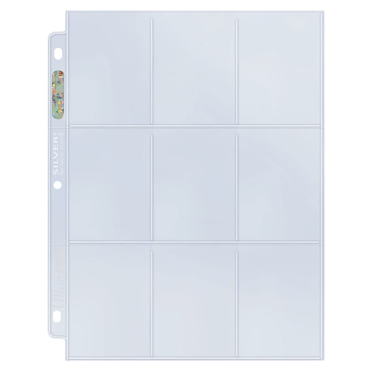Protector De Hojas Ultra Pro Serie Plata 9 Bolsillos Paquete De 50